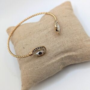 Elegant Gold-Tone sparkle Open Cuff Bracelet